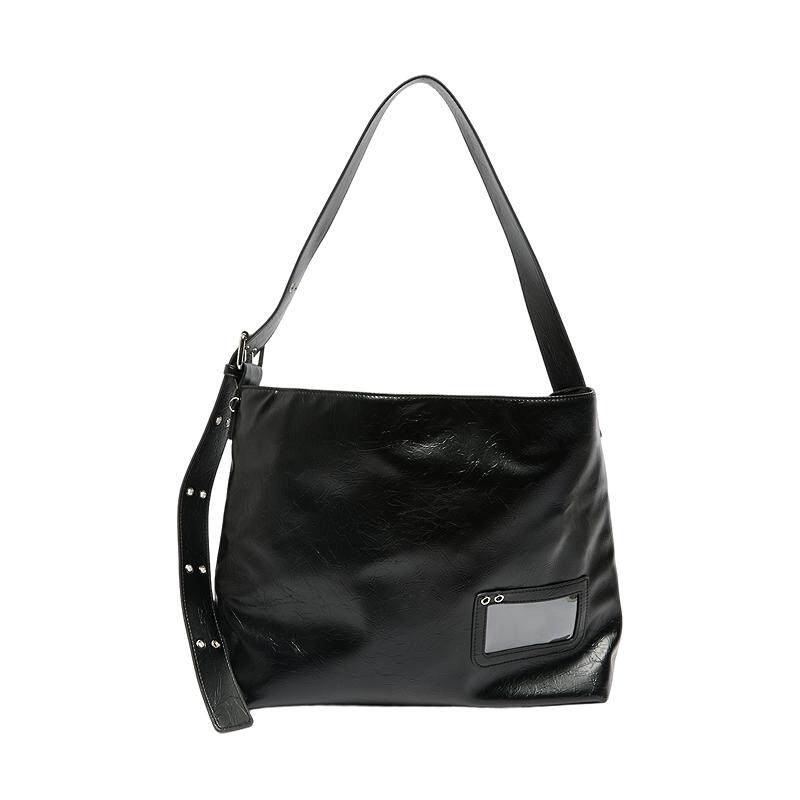 三福挎包春季中性休闲松弛感柔软PU托特包时尚痛包女包521705