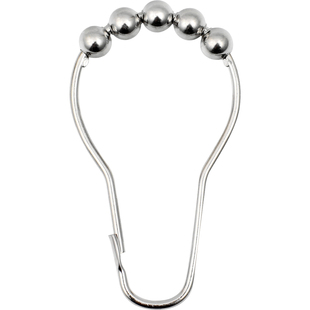 304不锈钢浴帘挂钩 浴帘环黑滚珠挂钩浴帘吊环门帘开口环浴帘配件