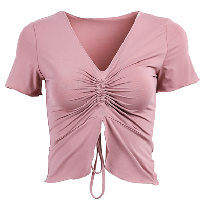 短款露脐紧身显瘦速干运动t恤