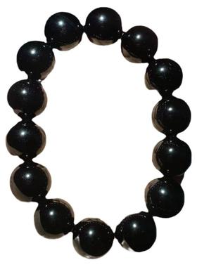 特级纯黑黑曜石手链男士女款情侣本命年佛珠手串天然水晶单圈饰品