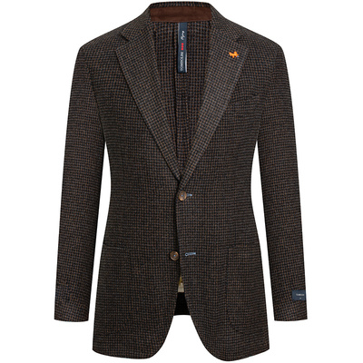 东博利尼羊毛格子纹理休闲西装