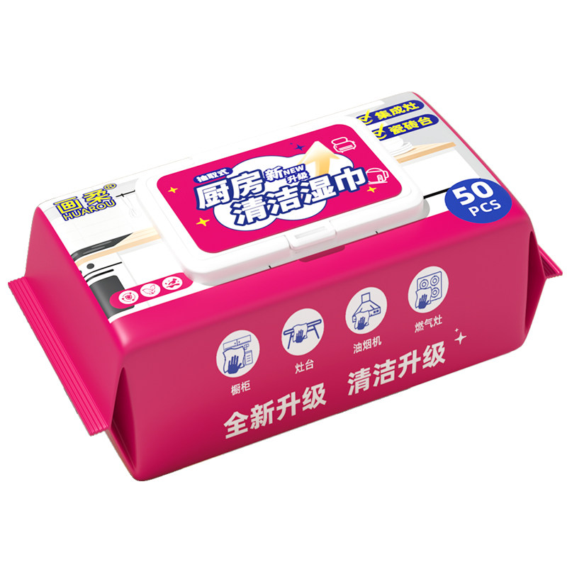 厨房湿巾50抽去污不伤手