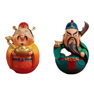 铜师傅欢喜小将不倒翁潮玩艺术品财神关公弥勒手办礼品