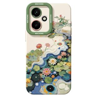 适用荣耀500手机壳女款400pro保护套90gt防摔80硅胶300全包70pro+高级60se水墨荷花50青春版200好看pro软外壳