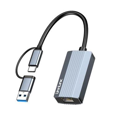 优联2.5G网卡USB3.0/Type-C以太网转换器外置2500M免驱RJ45适用苹果macbook笔记本电脑nas硬盘柜私有云可用