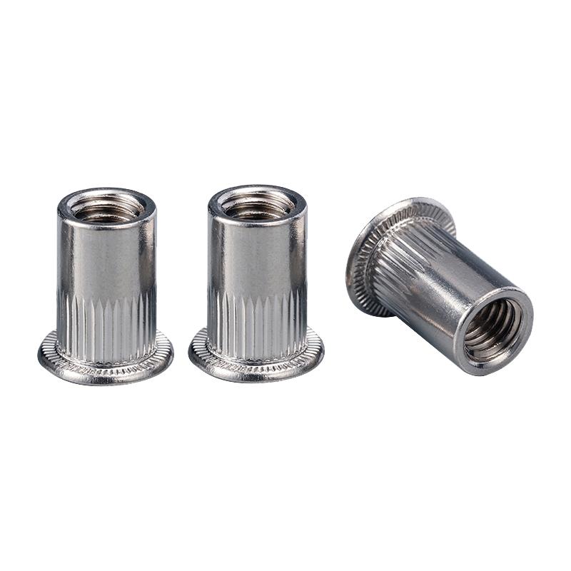 铆螺母304不锈钢平头小头大沉头竖纹半六角拉铆螺母316不锈钢拉母