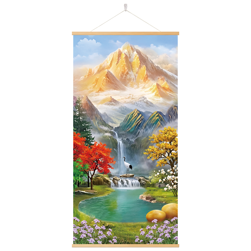 山水画风景挂画聚宝盆招财装饰画