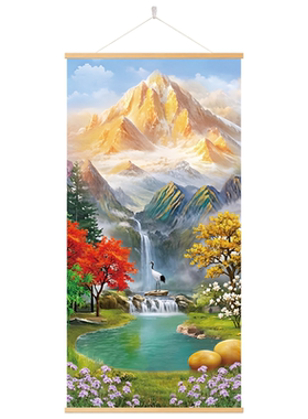 山水画风景挂画聚宝盆招财装饰画