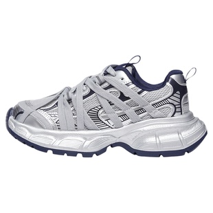 达芙妮银色老爹鞋女2026新款春季厚底增高运动鞋透气休闲百搭鞋子