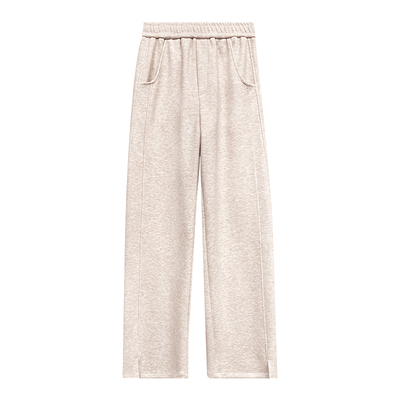 2024秋冬新款开叉窄版羊毛阔腿裤