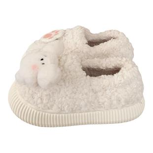 细细条 ins毛绒小兔羊羔毛棉鞋软底保暖冬季外穿可爱爪子面包鞋女