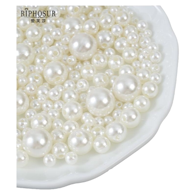 abs仿珍珠散珠子有孔白色diy手工制作头饰编织串珠包包项手链材料