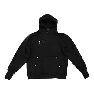 Thug Club 23fw 经典金属徽标基础款排扣帽衫纯色休闲连帽卫衣韩