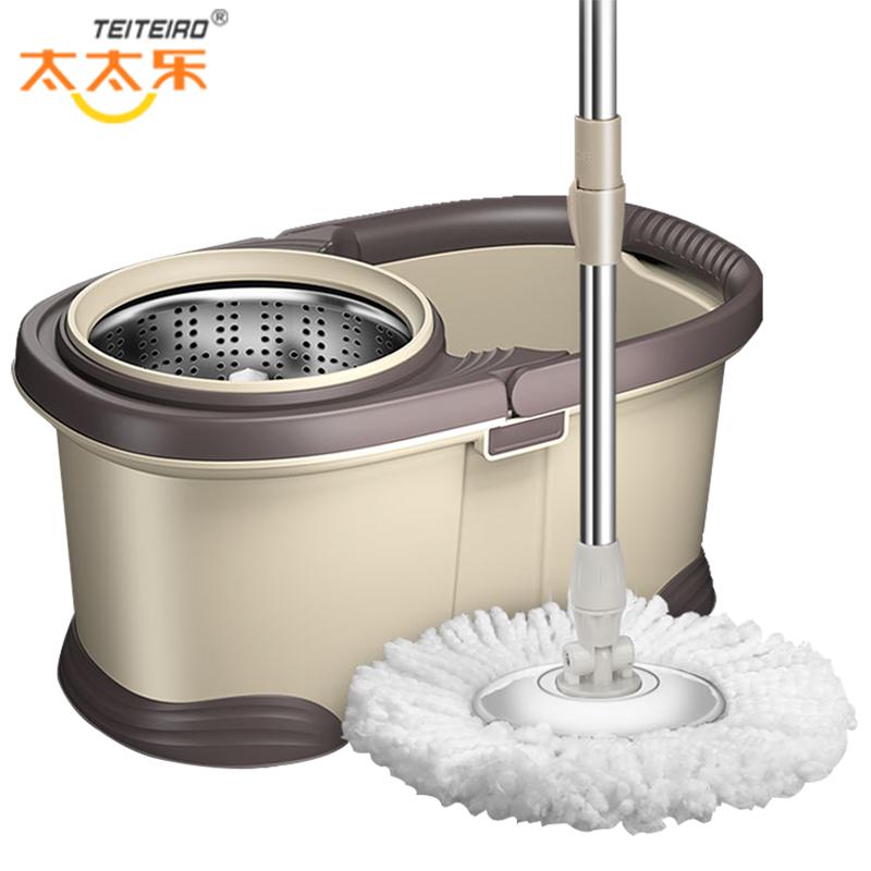 太太乐旋转拖把桶免手洗干湿两用双驱动家用自动甩水懒人墩布桶