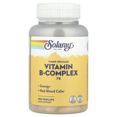 Solaray复合维生素B族缓释胶囊b12b3新陈代谢免疫力好吸收能量