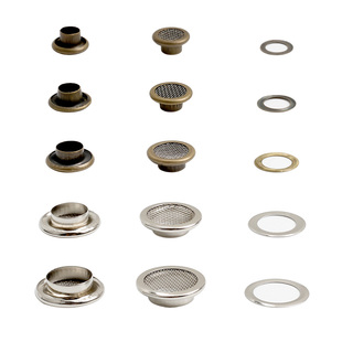 铜质防锈网眼气眼扣枪色古铜色带网鸡眼扣透气网气孔箱包金属鞋眼