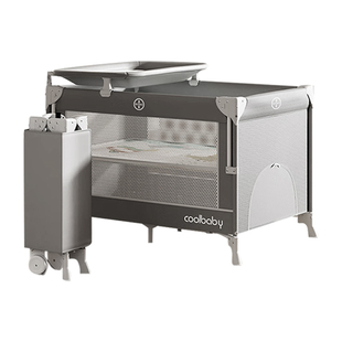 coolbaby婴儿床可移动新生婴儿拼接床拼接大床宝宝便携折叠床摇床