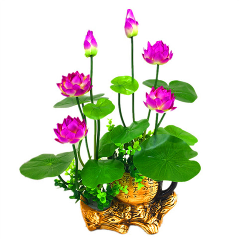 一盆包邮仿真荷花莲花装饰摆件