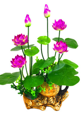 一盆包邮仿真荷花莲花装饰摆件