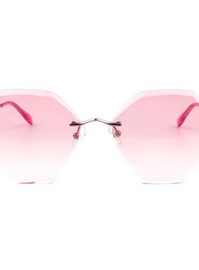 防飞无框水晶切边透明近视眼镜