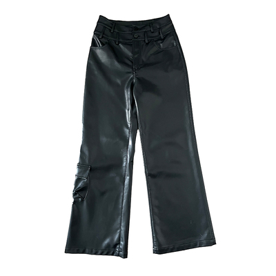 时髦出街黑色牛仔裤美式喇叭裤