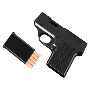 手枪烟盒打火机一体防风充气装粗中细支烟火一体香烟盒子男士便携