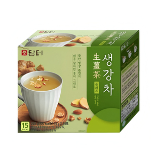 韩国进口养生茶丹特生姜茶松枣扁桃仁一盒15条冲饮品225g盒驱寒