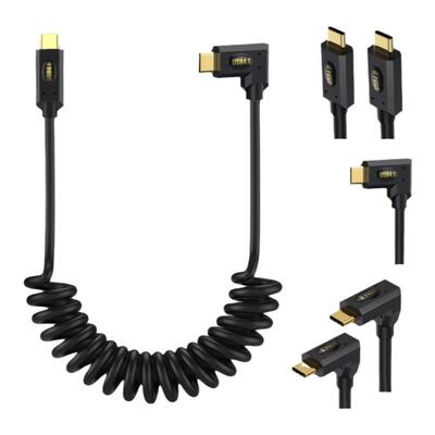 弹簧伸缩USB4双头Type-c数据线雷电笔记本40Gbps高速传输同轴PD快