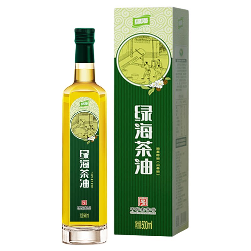 绿海有机山茶油500ml瓶装