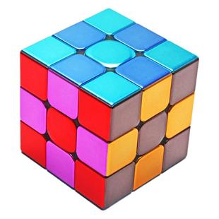 圣手合金幻彩三阶魔方金属外壳3阶专业比赛竞速顺滑儿童益智玩具