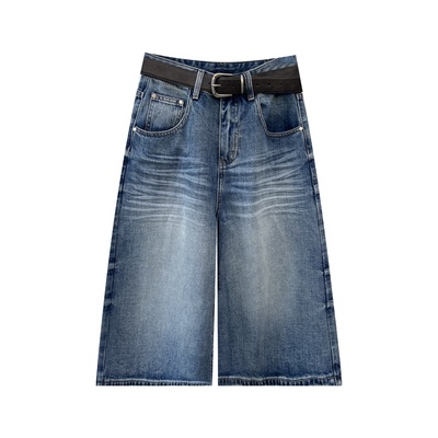 T-PLATFORM美式复古牛仔阔腿裤