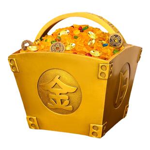 日进斗金摆件铜斗升子四方纳福聚宝盆黄铜聚财米斗金斗金蟾斗包邮