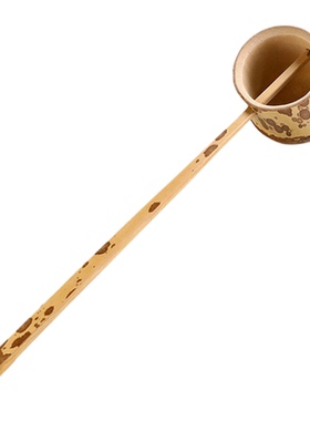日式手工竹水勺长柄茶道配件