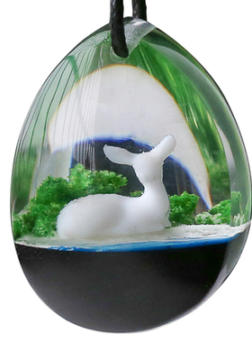 白鹿为善情侣滴胶檀木刻字印章