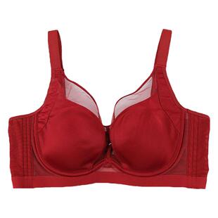 康舒美内衣女薄款缎面软钢圈聚拢收副乳芒果杯大胸显小文胸罩8612