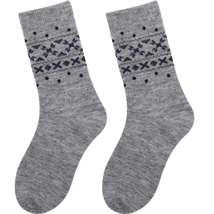 起步韩袜高级灰色羊毛袜子女秋冬加厚保暖复古长袜条纹麻花中筒袜