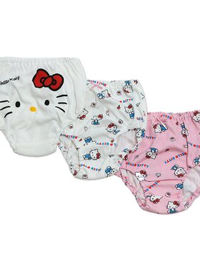 日本三丽鸥 2026夏女童 hello kitty爱心抗菌防臭面包三角内裤3条