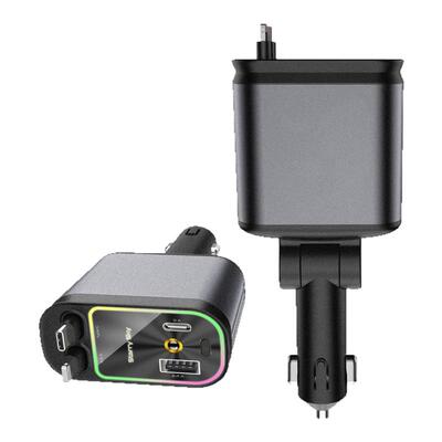 驰雅达快充伸缩线一拖四点烟器口