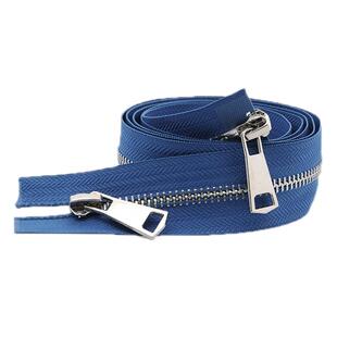 5号双头双向白银亮银金属拉链高档羽绒服拉锁铁齿夹克皮衣VAB红利