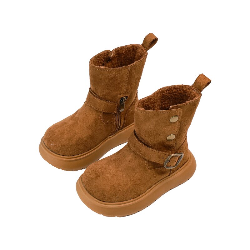 女童加绒保暖中筒雪地靴秋冬款