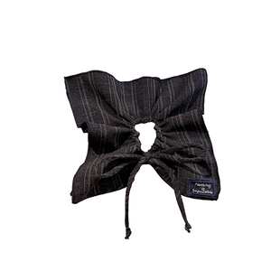 韩系蝴蝶结条纹方巾式大肠发圈丸子头发绳女扎头发高级感超大发饰