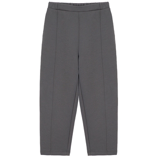 布景休闲裤女春季新品简约通勤纯色松紧腰设计宽松裤子1056