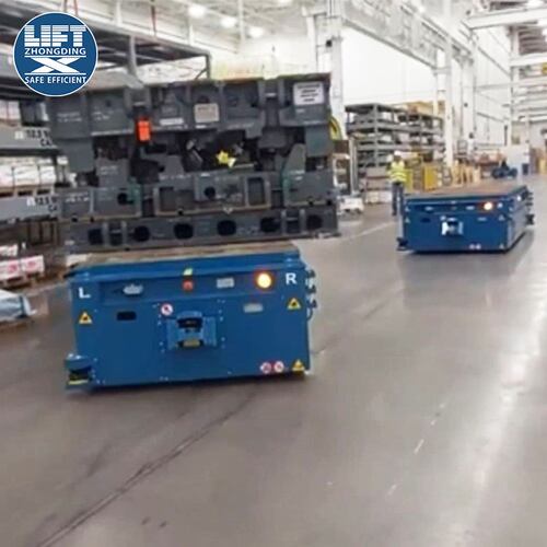 40吨汽车模具转运AGV导引车 50T电动平车重型工件智能搬运机器人