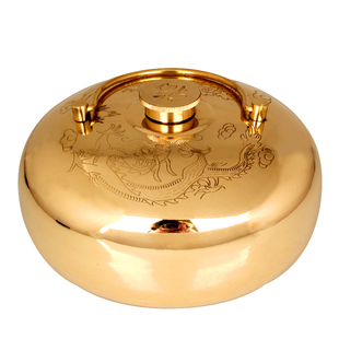 聚缘阁铜汤婆子摆件暖手炉暖手宝取暖器送老人暖脚加厚黄铜水捂子