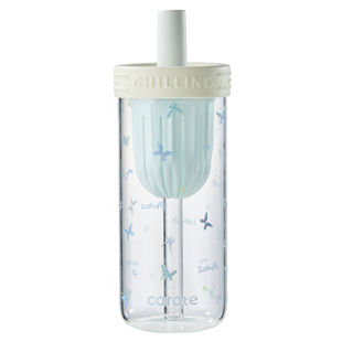 卡罗特玻璃杯女生高颜值大容量茶水分离吸管水杯夏日新款泡茶杯子