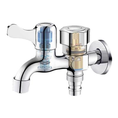 特厚精铜一进二出通用水龙头