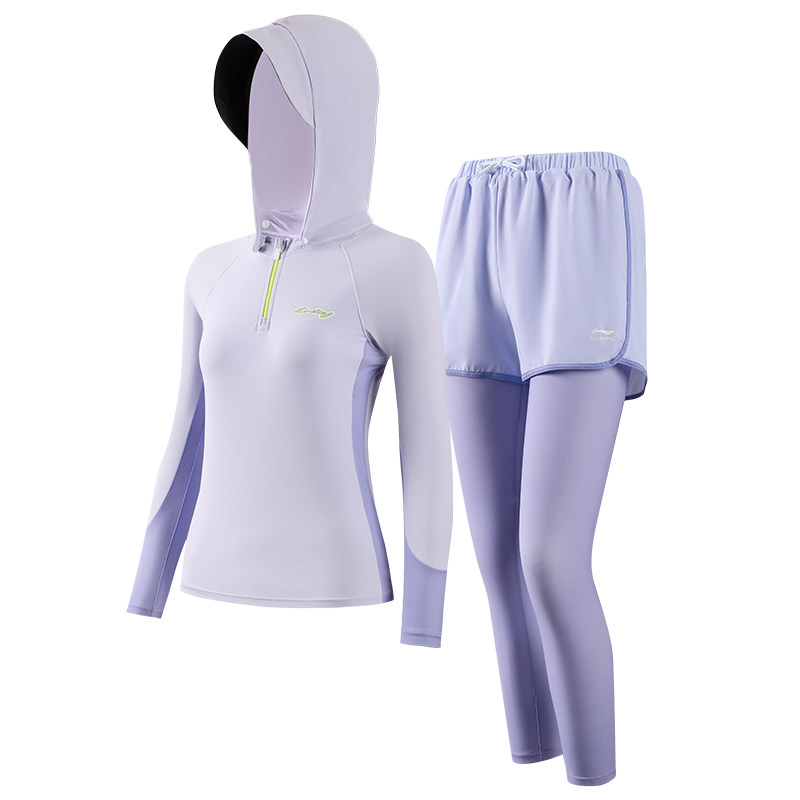 女童游泳衣冲浪服防晒连帽长袖裤