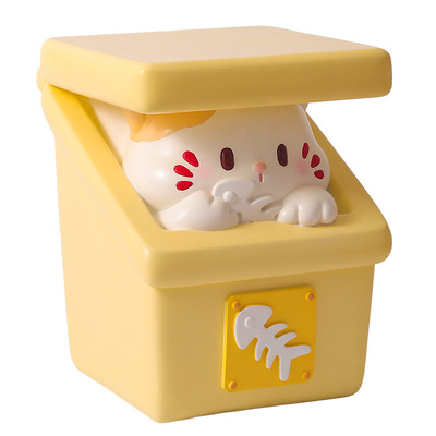 可爱软萌猫咪树脂落地换鞋凳摆件