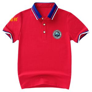 红色短袖夏季学生打底衫童装