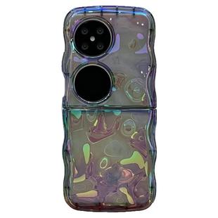 【高级感】波浪陨石纹折叠炫彩透色黑适用华为pocket2手机壳p50折叠zflip6/5女oppon3新款N2 flip米Xflip外壳